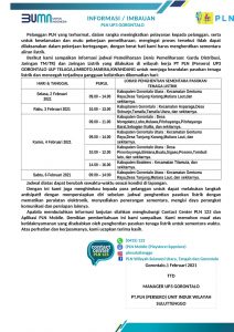 Mulai Besok, PLN Akan Menghentikan Aliran Listrik di Beberapa Wilayah Gorontalo