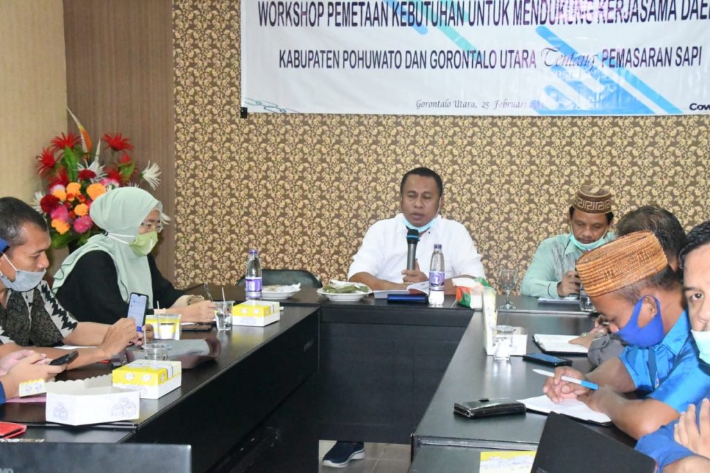 Pemda Gorut dan Pohuwato Bahas Pemetaan Kebutuhan Terkait Pemasaran Sapi