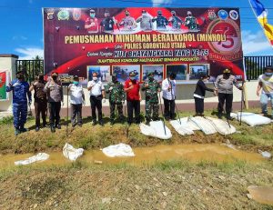 Musnahkan 5 Ton Miras, Polres Gorut Komitmen Berantas Peredarannya