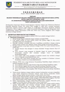 Pemkab Bolmong Umumkan Penerimaan PPPK untuk Jabatan Guru