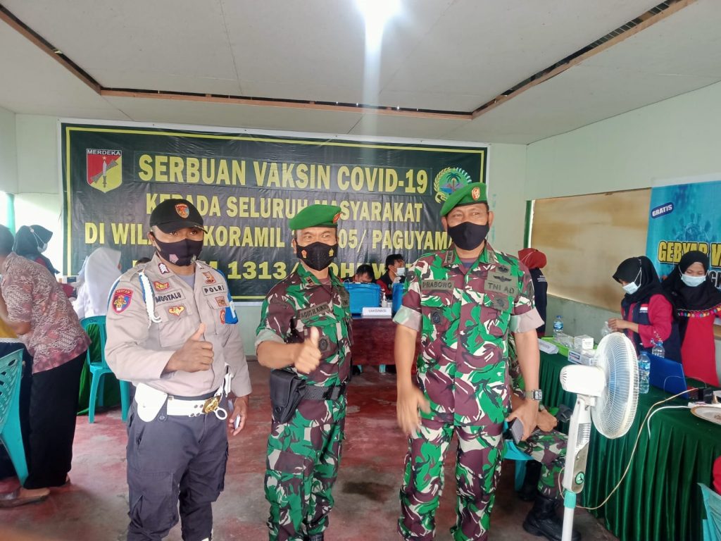 Hadiri ‘Serbuan Vaksin Covid-19’, Prabowo Puji Pencapaian Vaksinasi di Wilayah Koramil Paguyaman