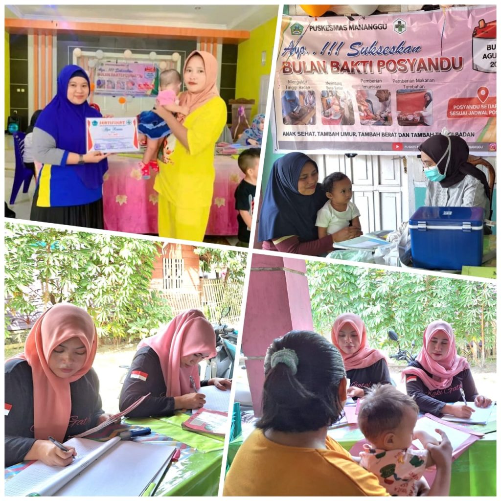 Pantau Pertumbuhan Anak, Puskesmas Mananggu Gelar Bulan Bakti Posyandu