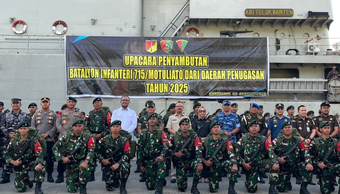 Tuntas Bertugas di Papua Nugini, 450 Prajurit TNI Disambut Pimpinan DPRD Gorontalo