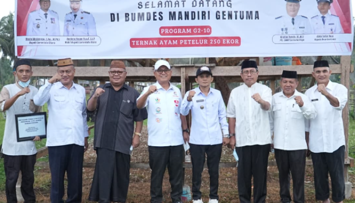 Perkuat Program G210, Bupati Thariq Modanggu Serahkan 250 Ekor Ayam Petelur ke BUMDES Mandiri