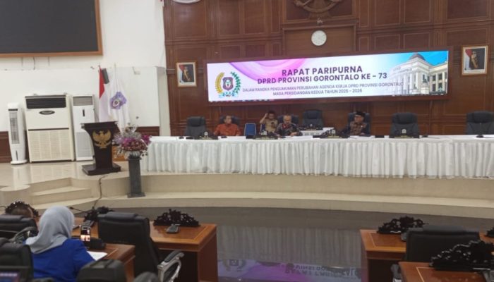 Rapat Paripurna ke-73, DPRD Provinsi Gorontalo Sahkan Perubahan Agenda Kerja