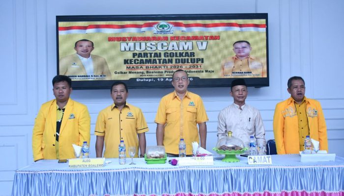 Buka Muscam V Dulupi, Lahmuddin Hambali Tekankan Sinergi Golkar dan Pemerintah untuk Kesejahteraan Boalemo