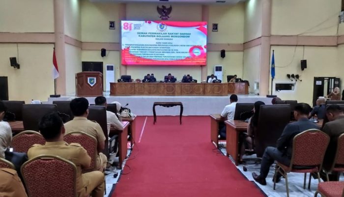 DPRD Bolmong Paripurnakan 3 Agenda Strategis: Perubahan KUA-PPAS 2026, Persetujuan Ranperda PDAM dan Perda SOTK